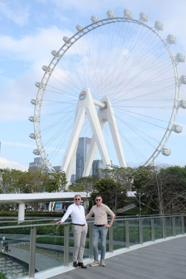 Wouter and Jos in front of Asia's largest Ferris wheel