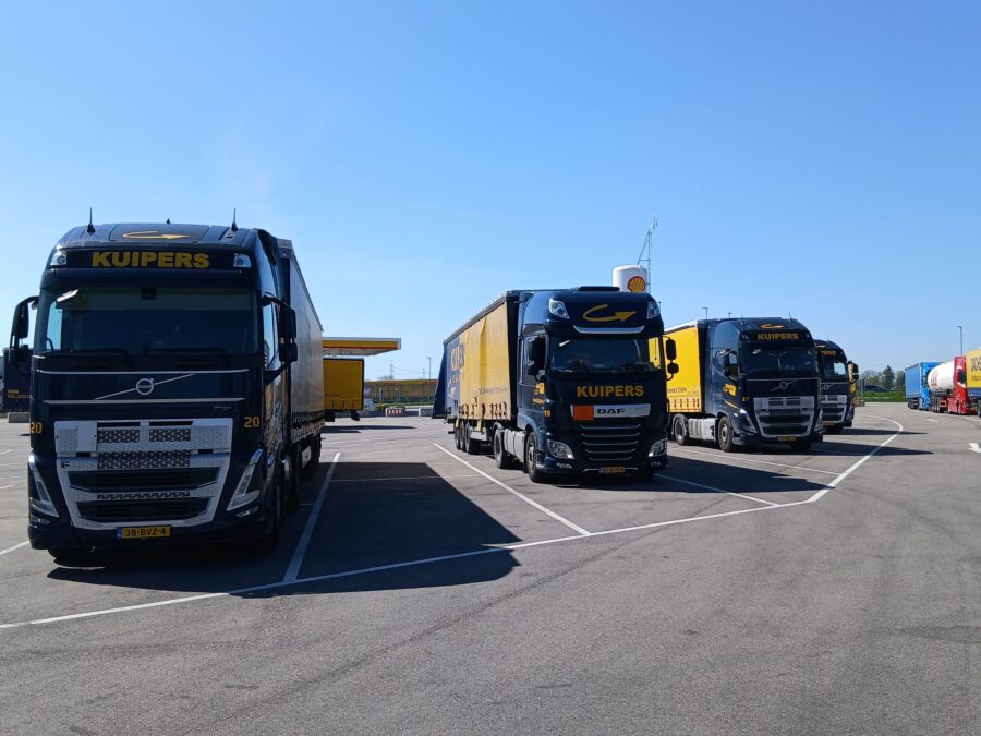 4 truck from Kuipers Logistics are parked in Herbolzheim Germany.